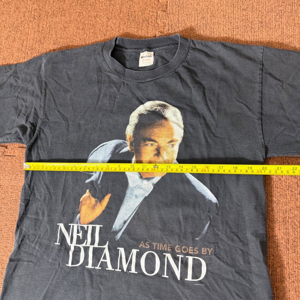 Vintage 1998 Neil Diamond As Time‎ Goes By Tour T-Shirt Mens Large Black Murina - Picture 3 of 9